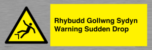 Rhybudd Gollwng Sydyn Warning Sudden Drop